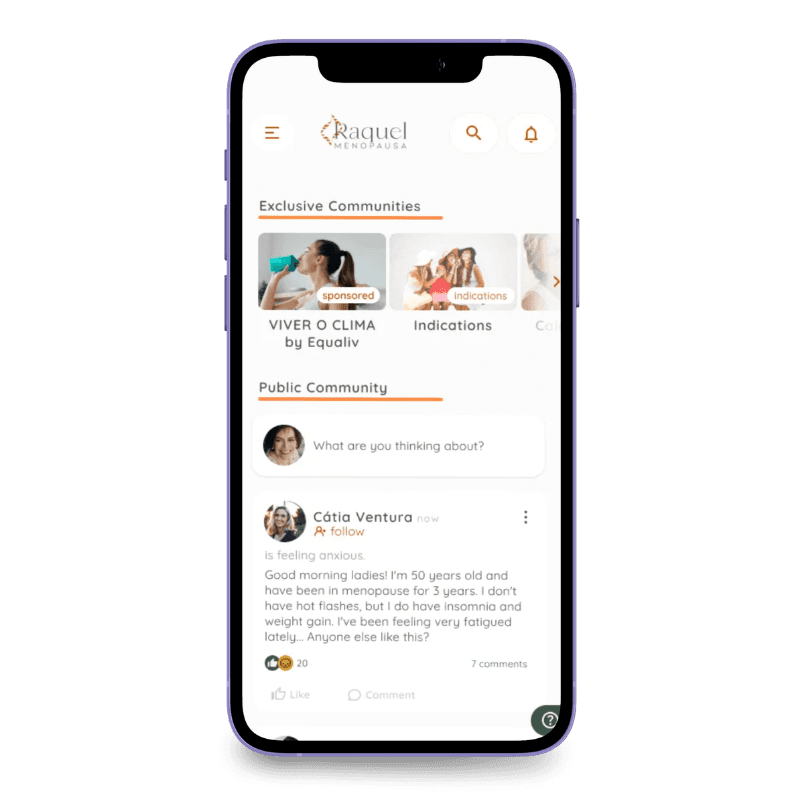 App community screen for sharing experiences with other users